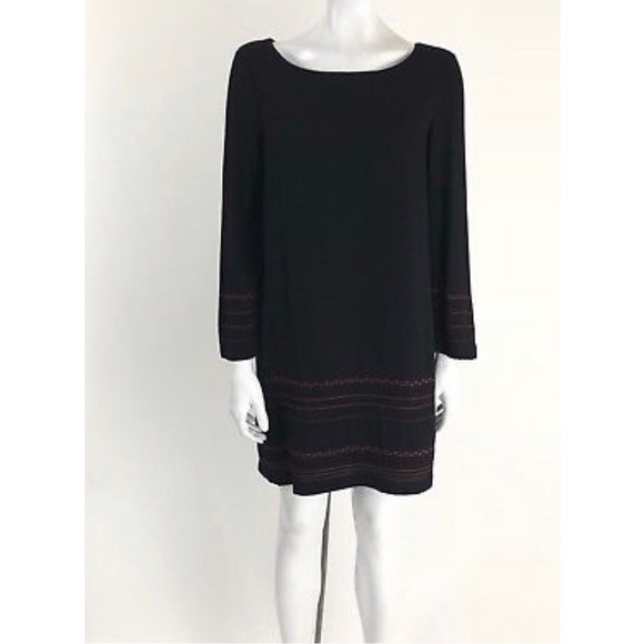 BB Dakota Size Small Black Red Embroidered Dress - Picture 1 of 5